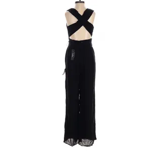 Lulus Trendy Aesthetic Black Smocked Tie Back Wide Leg Jumpsuit thumbnail 8