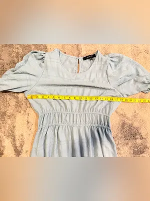 Ava Rose Light Blue Dress with Puff Sleeves Size M thumbnail 5