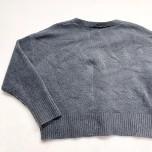 Zara Soft‎ Knit Cardigan Womens Size S Charcoal Grey Wool Blend V-Neck Cropped thumbnail 9