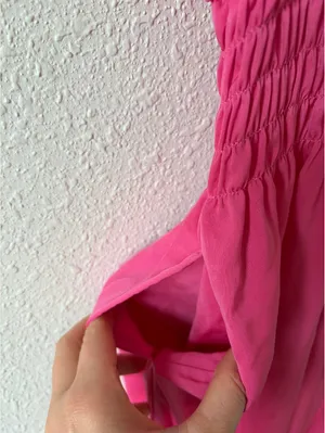 Shebird Emma Dress Pink Satin Size 3 / Small Medium Colorful Party Comfy Midi thumbnail 5