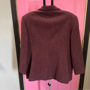 Vintage Norm Thompson Burgundy ‎ Blazer Classic Wool Jacket thumbnail 6