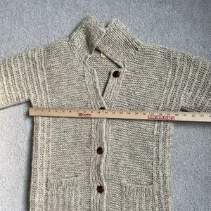 Casa Chia Vtg. 100% Wool Cardigan Sweater Bell Sleeves Cottagecore Beige Size L thumbnail 12