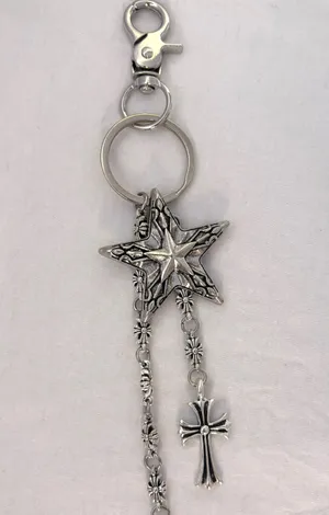Pentagram Star Cross Pants Chain for Men Women,Jeans Chain,Keys Chain,Biker Wallet Chain,Streetwear Punk Hip Hop Unisex Style thumbnail 4