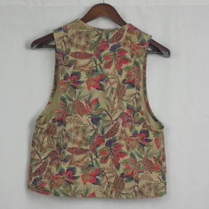 Ladies' Vintage USA Made Floral Canvas Vest By Willowbend Small thumbnail 4