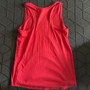 Red Tank Top with White Cursive Text Reading “Vacation Mode”, Men’s Size L thumbnail 3