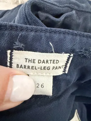 MADEWELL Darted Barrel Leg Pants Classic Navy Comfort Stretch size‎ 26 NS282 thumbnail 8