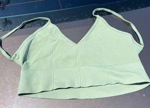 Small green triable nylons seamless top thumbnail 1