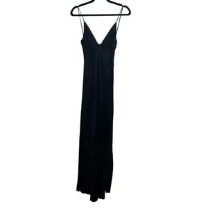 NEW NWT Bec + Bridge Ren Split Satin Maxi Dress Black thumbnail 4