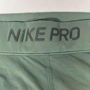 Nike Pro Athletic Leggings With Sparkle‎ Mesh Panels M Olive Green New A46 thumbnail 4