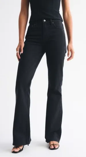 Abercrombie | The Flare Vintage Stretch Ultra High Rise Jeans in Black thumbnail 1