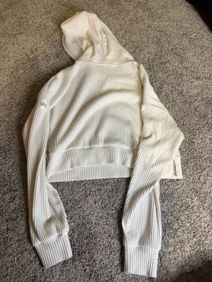 Alo Yoga Muse Hoodie Cropped Ribbed Sweatshirt and pants thumbnail 6