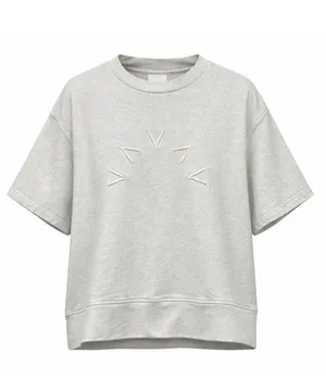 VARLEY Cropped Sweatshirt Small Oatmeal - Knoll Short Sleeve Gym Workout thumbnail 1