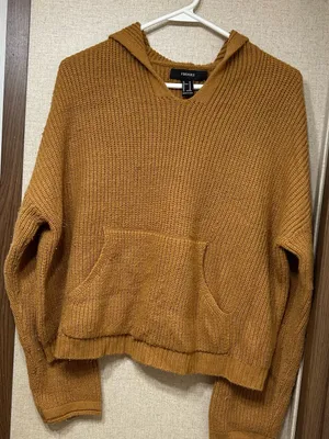 Forever 21 Men’s Mustard Knit Crewneck Hoodie Sweater thumbnail 1