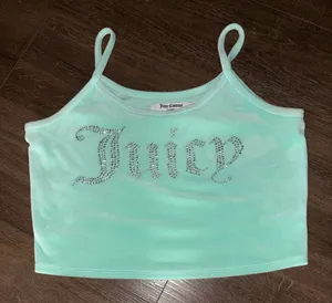 Juicy Couture Mint Rhinestone Logo Crop Camisole thumbnail 1