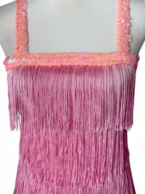 Pink Fringe Flapper Dress thumbnail 5