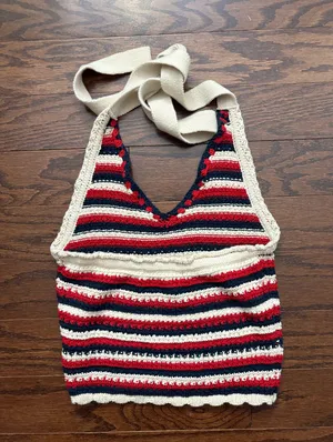 Moon & Maddison Crochet halter crop top thumbnail 2