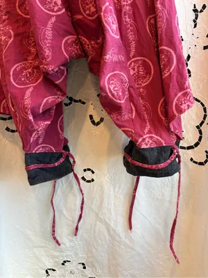 handmade boho wrap harem pants cotton butterfly print festival lagenlook thumbnail 4