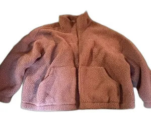 Old Navy Women’s XL Pink Dusty Rose Sherpa Teddy Fleece Full Zip Jacket thumbnail 1