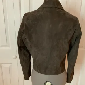 Sale! Topshop Genuine Coffee Brown Suede Moto Jacket Us6 thumbnail 2