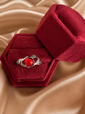 Stainless Steel Silver & Red Goth Style Embellished Ring Size 6 thumbnail 2