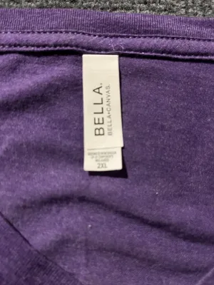 Bella + Canvas Disney Purple V-Neck with Glitter Heart Hands Graphic Size 2XL thumbnail 2