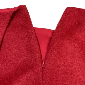 Abercrombie Y2K Low Rise Micro Mini Faux‎ Wrap Skirt Skort Large Red Wool Blend thumbnail 7
