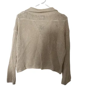 Sincerely Jules Women’s Small Cream Open Knit Crochet Cardigan Button Front NWT thumbnail 2