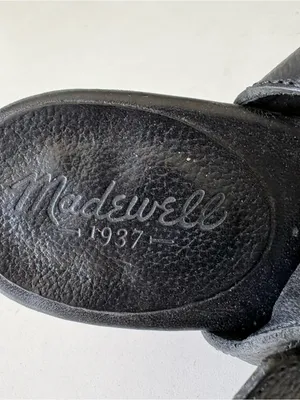 Madewell Black Leather Ankle Strap Platform Wood High Heels Sandals Womens Sz 10 thumbnail 12