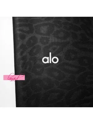 Alo Airlift High-Waist Leopard Debossed Leggings Black Hi-Rise Waisted Tights M thumbnail 6
