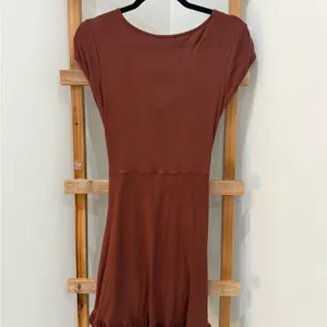 Cider Chocolate Brown Ruched Mini Dress thumbnail 2