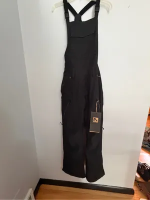 Women's Black Flylow Sphinx Cargo Bib Overalls thumbnail 4