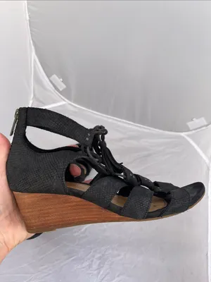 UGG Yasmin Snake Embossed Leather Wedge Sandals - Size 8.5 thumbnail 10