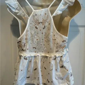 NWT Anthropologie Ivory‎ Beaded Embroidered Reversible Cotton Tank Top Babydoll thumbnail 4