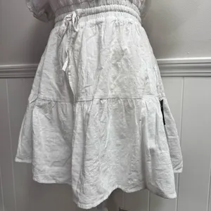 Lulus Sunny Day Feeling Tiered Puff Short Sleeve Mini Dress White Small NEW thumbnail 8