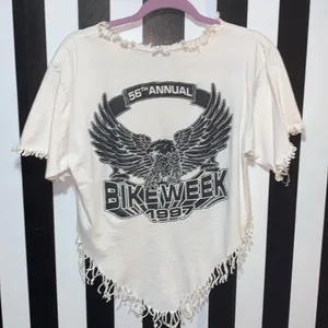Rare Custom Fringe 1997 Daytona Bike Week Bald Eagle Vintage Cotton Tee Shirt thumbnail 9
