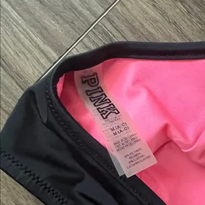PINK Victoria's Secret Black Strappy Cut Out Bikini Top thumbnail 3