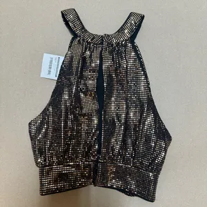 Black and Gold Sequin Halter Top thumbnail 4