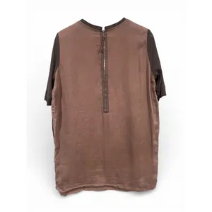 90s Minimalist Linen Blend Utility Shift Dress Khaki Brown Small thumbnail 3
