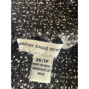 American Eagle black blue white XS Paisley Floral‎ Smocked Waist Pant boho Y2K thumbnail 3