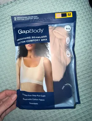 GapBody Smoothing Seamless‎ Cotton Comfort Bra - (2 Pack) M thumbnail 1