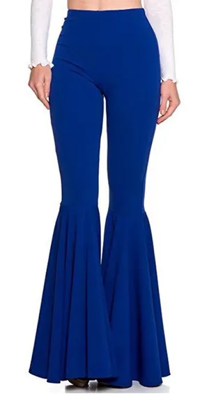 Royal Blue NWOT Fitted High Rise Stretch Flared Women's Pants thumbnail 1