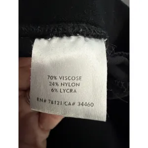 Eileen Fisher Straight Wide Leg Jersey Pants Women's Large‎ Black Stretch #YZ3-4 thumbnail 3