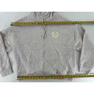 Victoria’s Secret PINK Gray Zip Up Hoodie Crest Logo Full Zip Sweatshirt Size L thumbnail 10