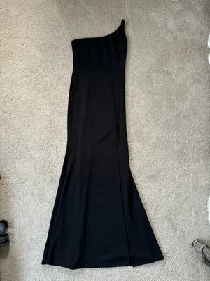 Windsor Black Formal One-Shoulder High Slit Dress thumbnail 3