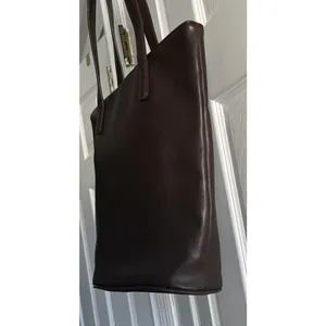 Vintage Guess Brown Triangular Turn Lock Pocket+Zip, Big Tote Shoulder Bag Purse thumbnail 8