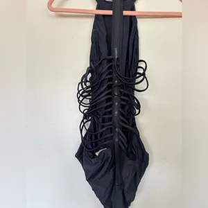House of CB London Black Ladderback One‎ Piece Swim Zipper Size S thumbnail 7