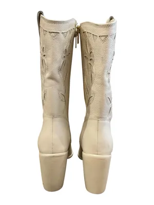 Vince Camuto Alisah Western Cowboy Boots Ivory Cream Leather Size 8.5M 39.5 NEW thumbnail 3