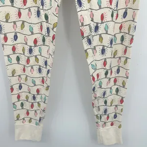 Hanna Andersson Womens Organic‎ Cotton Holiday Christmas Lights Pajama Joggers M thumbnail 3