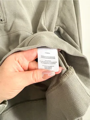 Recreation Half Zip Hoodie Sage Green Athleisure Pullover Size XS thumbnail 4