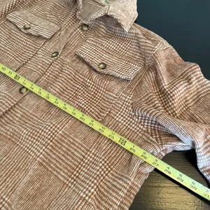 Women’s Brown oversized Plaid‎ shirt Jacket thumbnail 4
